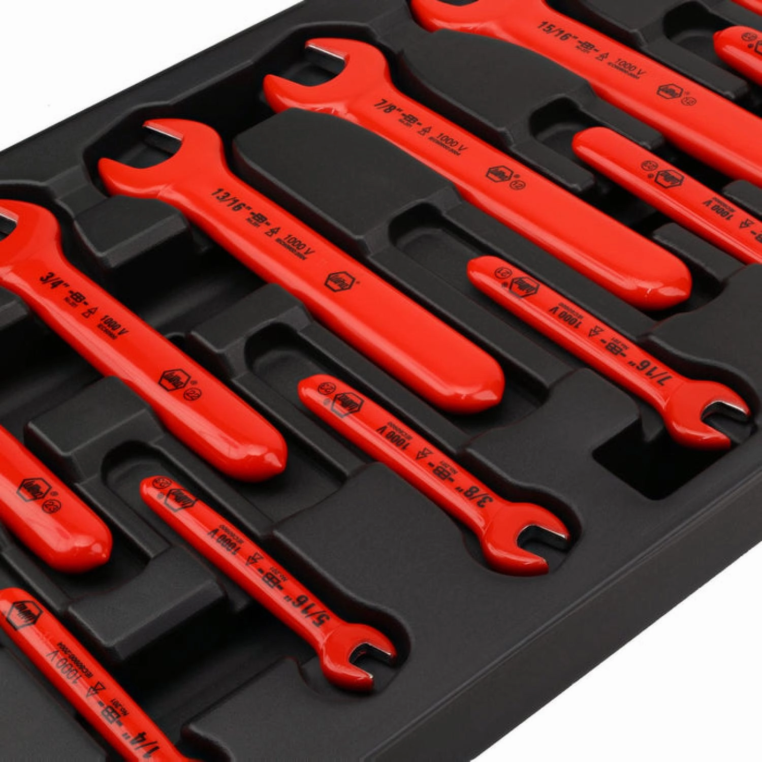 Wiha Tools 20196 Insulated Open End Metric Wrench Set w/ Tray, 13 Pc.