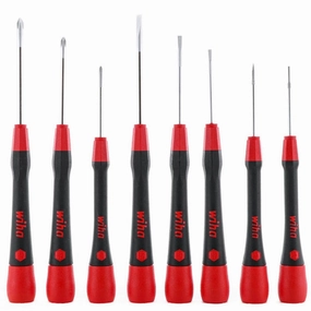 Wiha Tools 26193 PicoFinish Precision Slotted/Phillips Screwdrivers 8 Piece Set in Canvas Pouch
