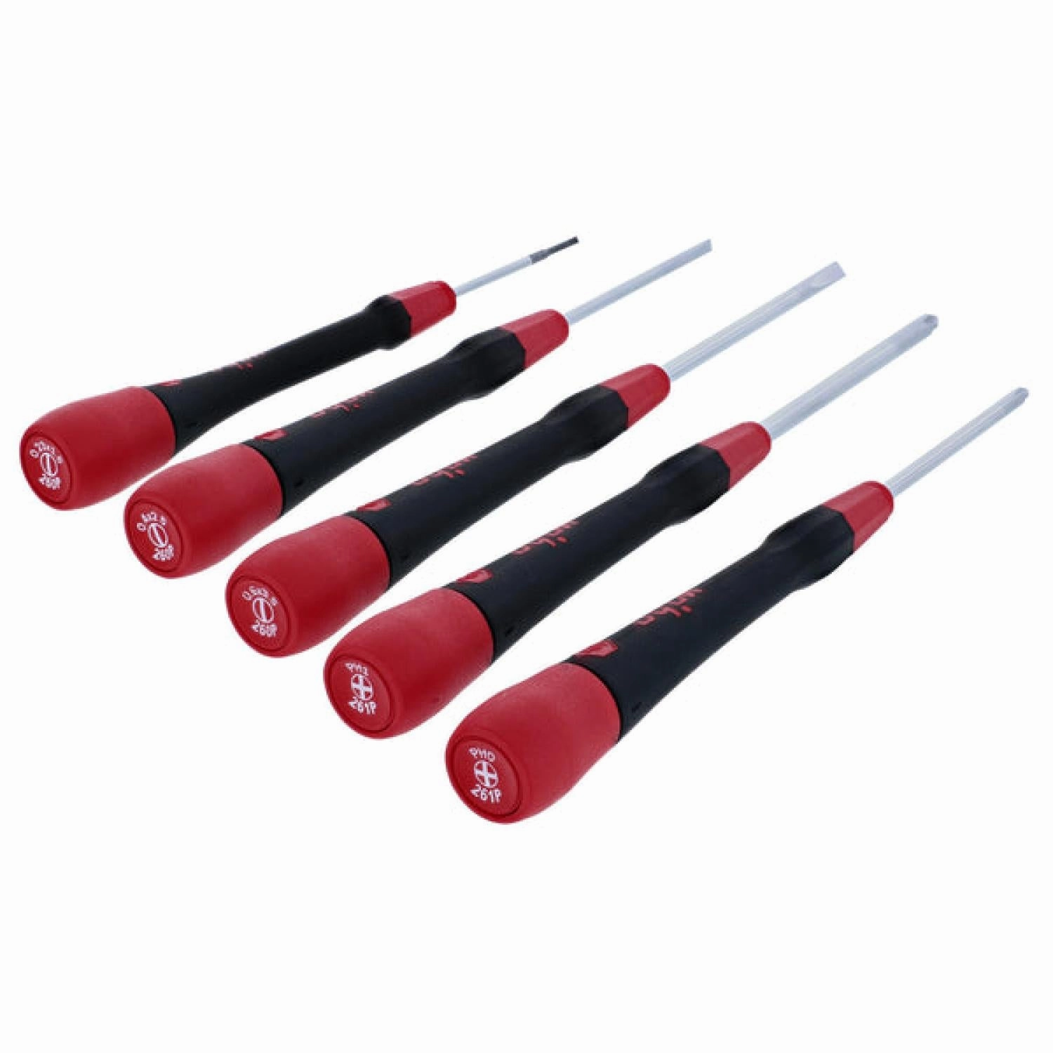 Wiha Tools 26195 5 Piece PicoFinish Slotted and Phillips Precision Screwdriver Set