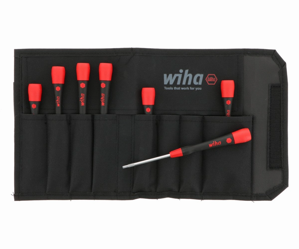 Wiha Tools 26393 PicoFinish Precision Hex Metric Screwdriver Set w/ Canvas Pouch, 7 Pc.