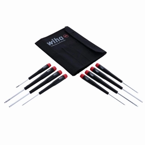 Wiha Tools 26499 Precision Ball End Hex Inch Screwdriver w/ Canvas Pouch, 8 Pc.