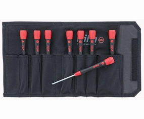 Wiha Tools 26796 PicoFinish Precision Torx Screwdriver 8 Piece Set T5-T20 in Black Canvas Pouch