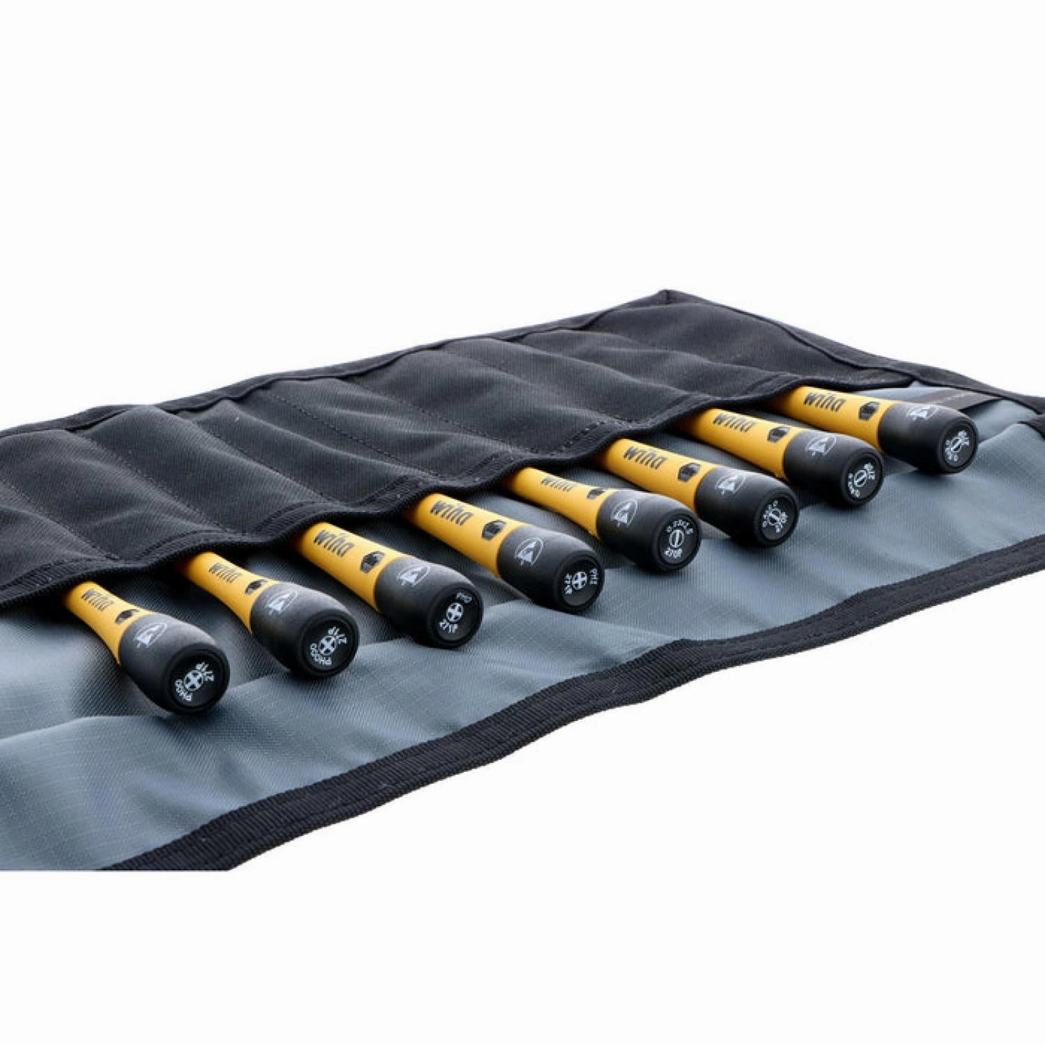 Wiha Tools 27396 8 Piece ESD Safe Slotted and Phillips Screwdriver Set with Canvas Roll Pouch