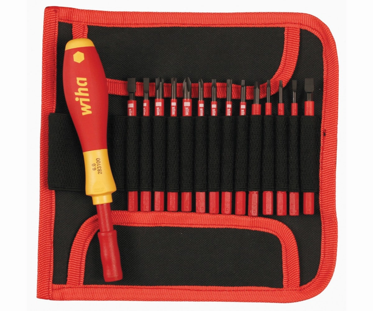Wiha Tools 28390 15 Piece Insulated Slim Screwdriver Pouch Set
