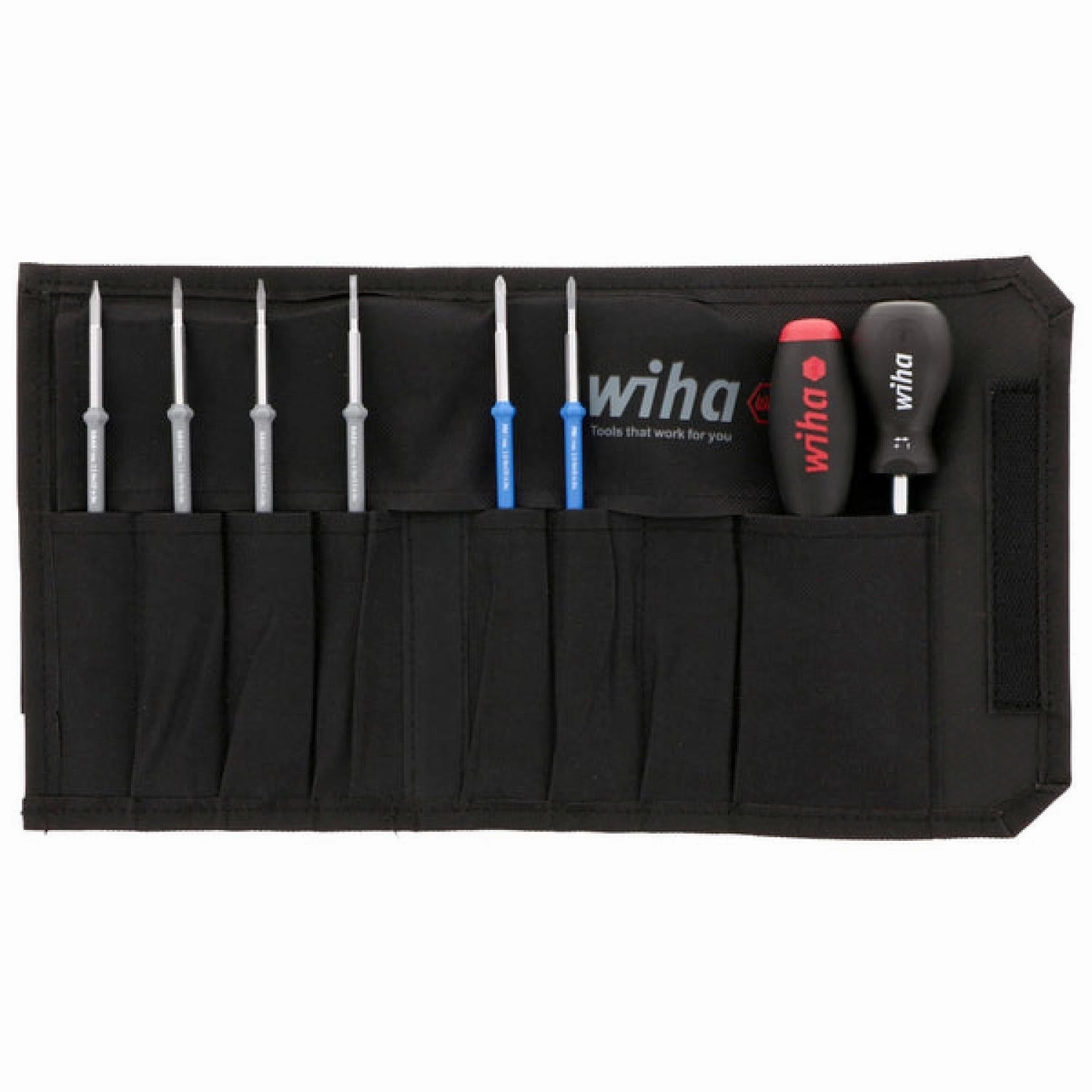 Wiha Tools 28596 TorqueControl Slotted/Phillips Blade Set w/ Canvas Pouch, 8 Pc.