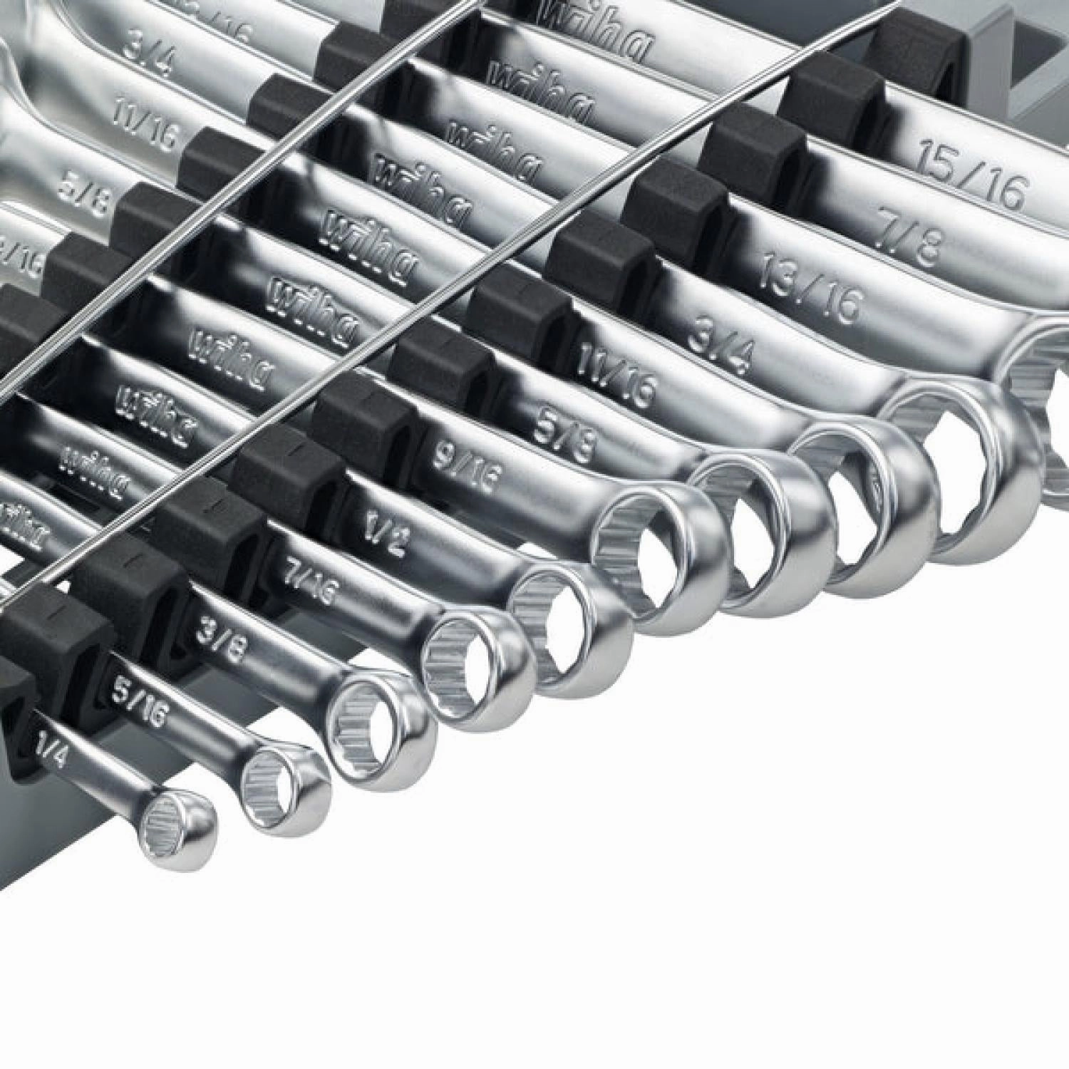 Wiha Tools 30481 Combination Wrench Set - Metric and SAE 24 Piece