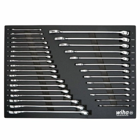 Wiha Tools 30492 31 Piece Combination Wrench Tray Set - SAE and Metric