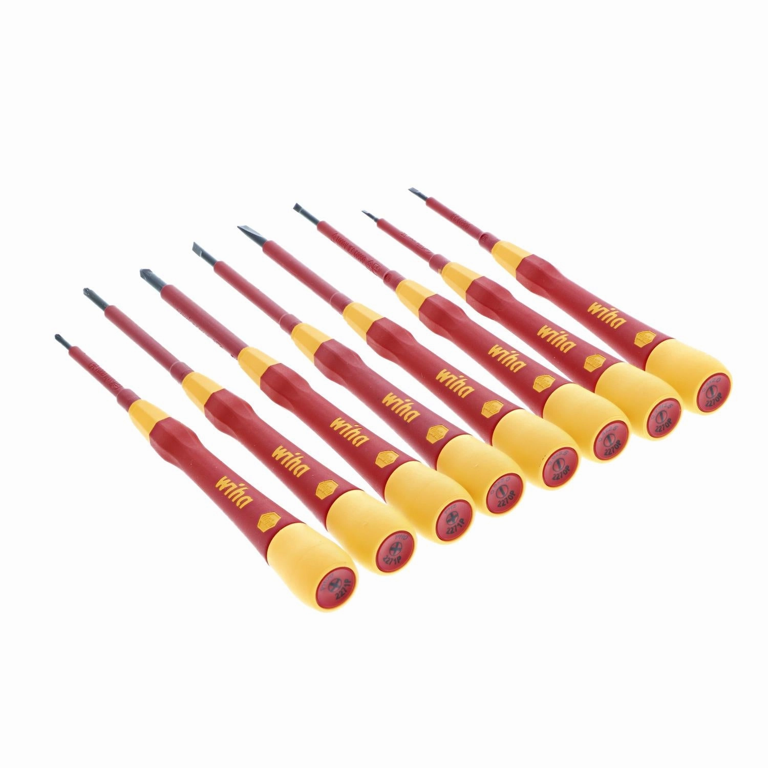Wiha Tools 32088 Insulated PicoFinish Slotted/Phillips Screwdriver Set, 8 Pc. Set