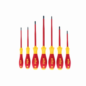 Wiha Tools 32097 Insulated Screwdriver Set - Square/Slotted/Phillips Tips, 7 Pc.