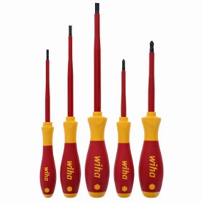 Wiha Tools 32194 SlimLine Insulated Slotted/Phillips Screwdriver Set, 5 Pc.