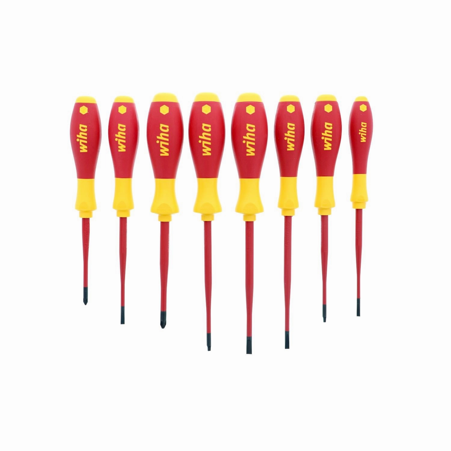 Wiha Tools 32197 Insulated SlimLine Slotted / Phillips / Square Screwdriver Set, 8 Pc.