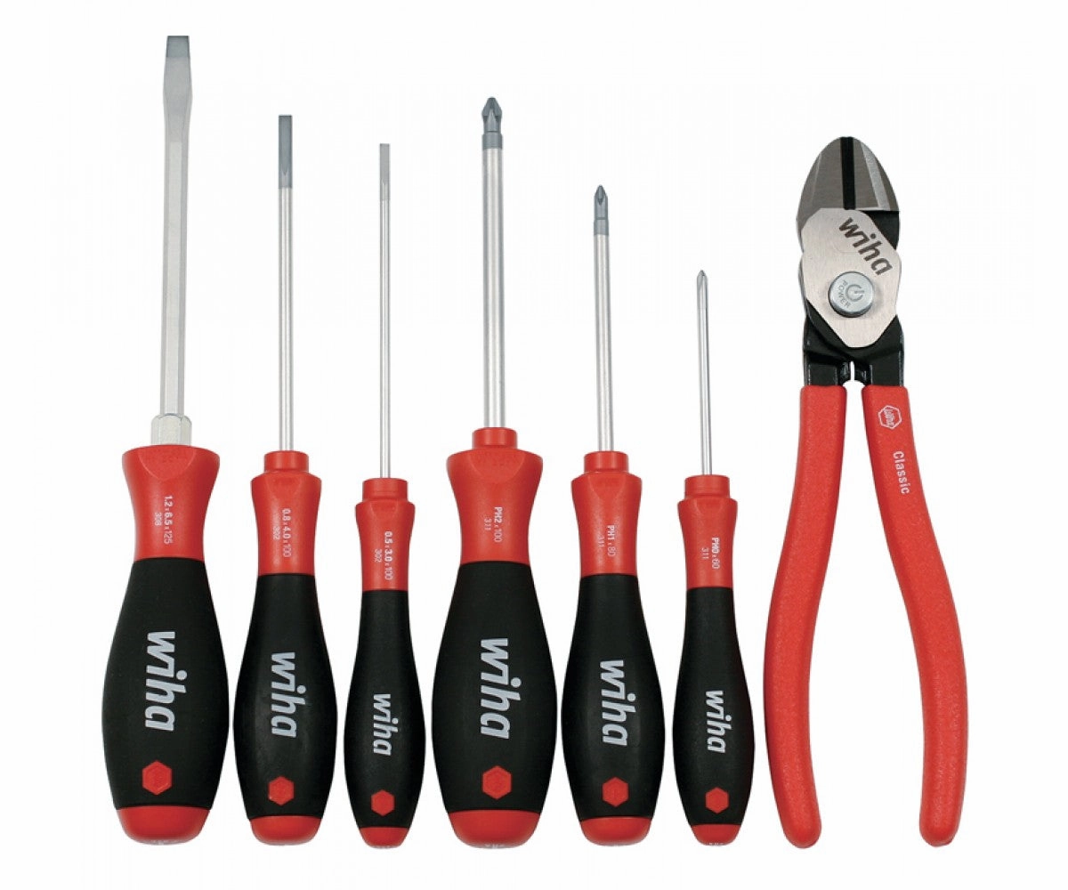 Wiha Tools 32644 BiCut SuperCut Pliers and Screwdrivers Set, 7 Pc.