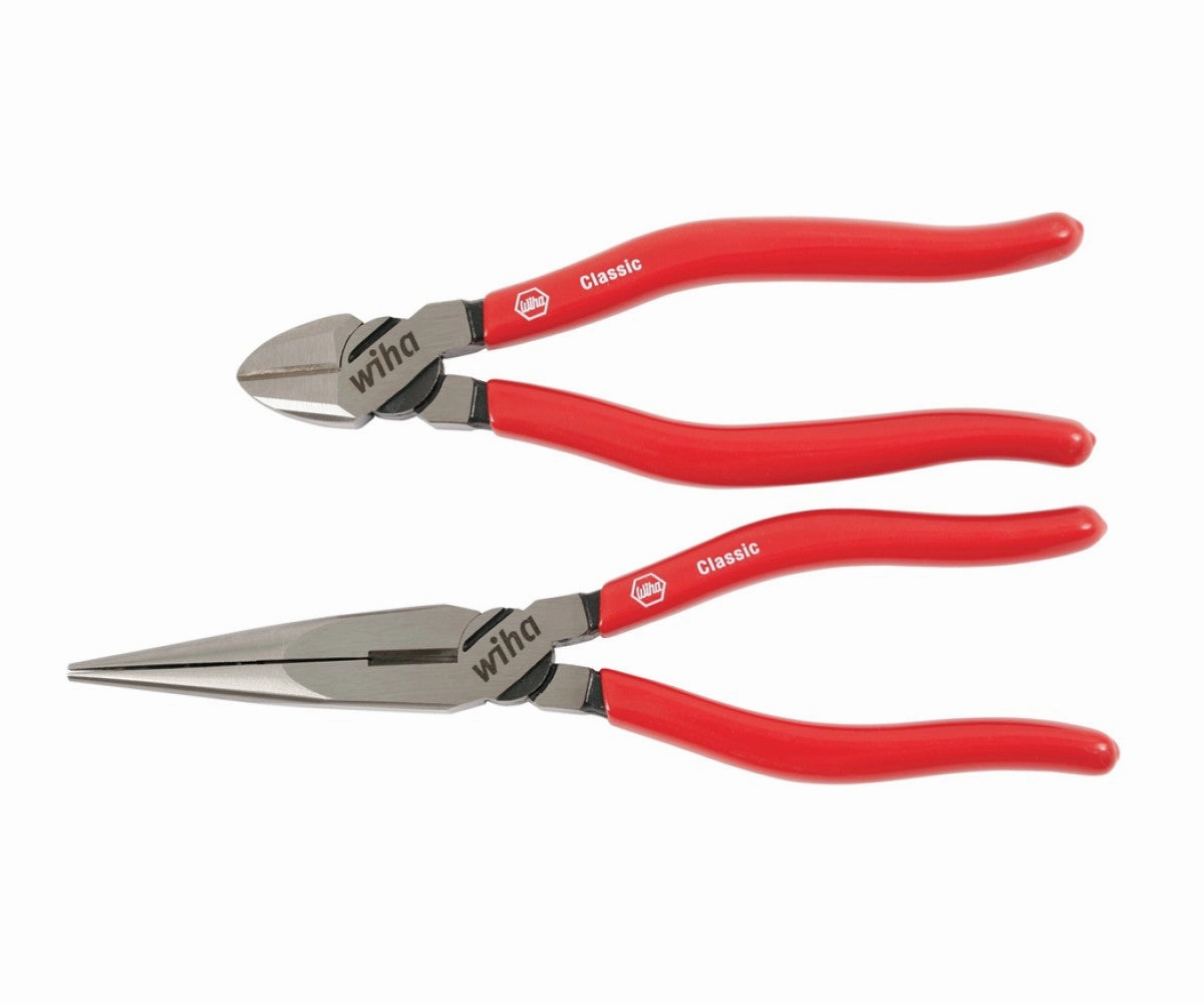 Wiha Tools 32648 2 Piece Vinyl Grip Diagonal Cutteres & Long Nose Pliers Set