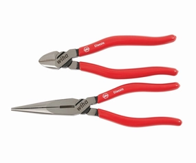 Wiha Tools 32648 2 Piece Vinyl Grip Diagonal Cutteres & Long Nose Pliers Set