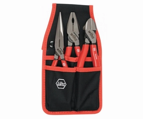Wiha Tools 32653 3 Piece Vinyl Grip Pliers/Cutters Belt Set