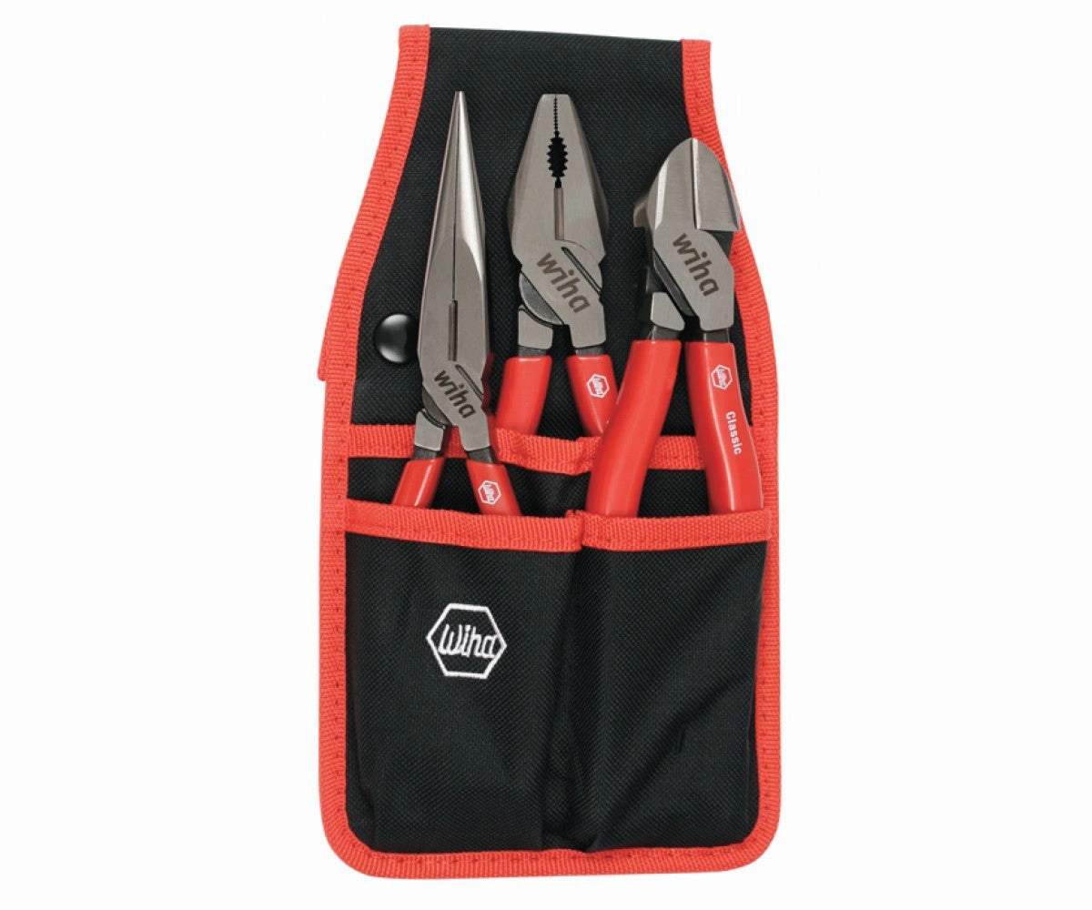 Wiha Tools 32653 3 Piece Vinyl Grip Pliers/Cutters Belt Set