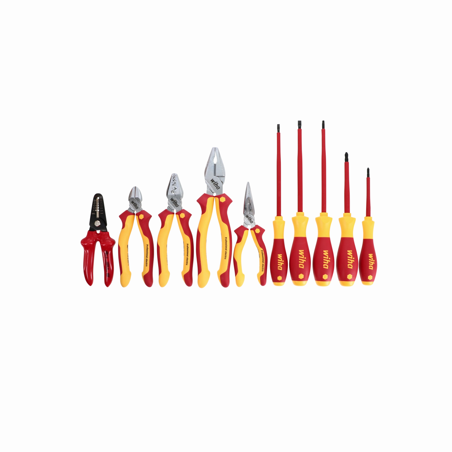 Wiha Tools 32867 Insulated Pliers / Slotted / Phillips / Square Screwdriver Set, 10 Pc.