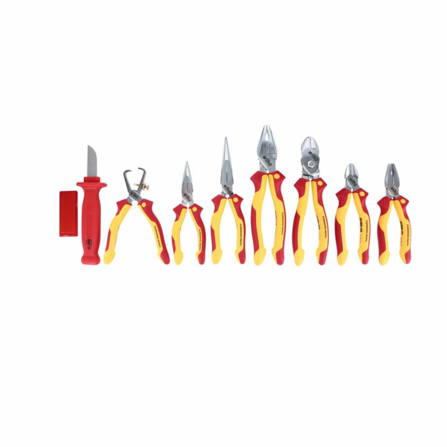 Wiha Tools 32889 Insulated Pliers / Cutters / Knife Set, 8 Pc.