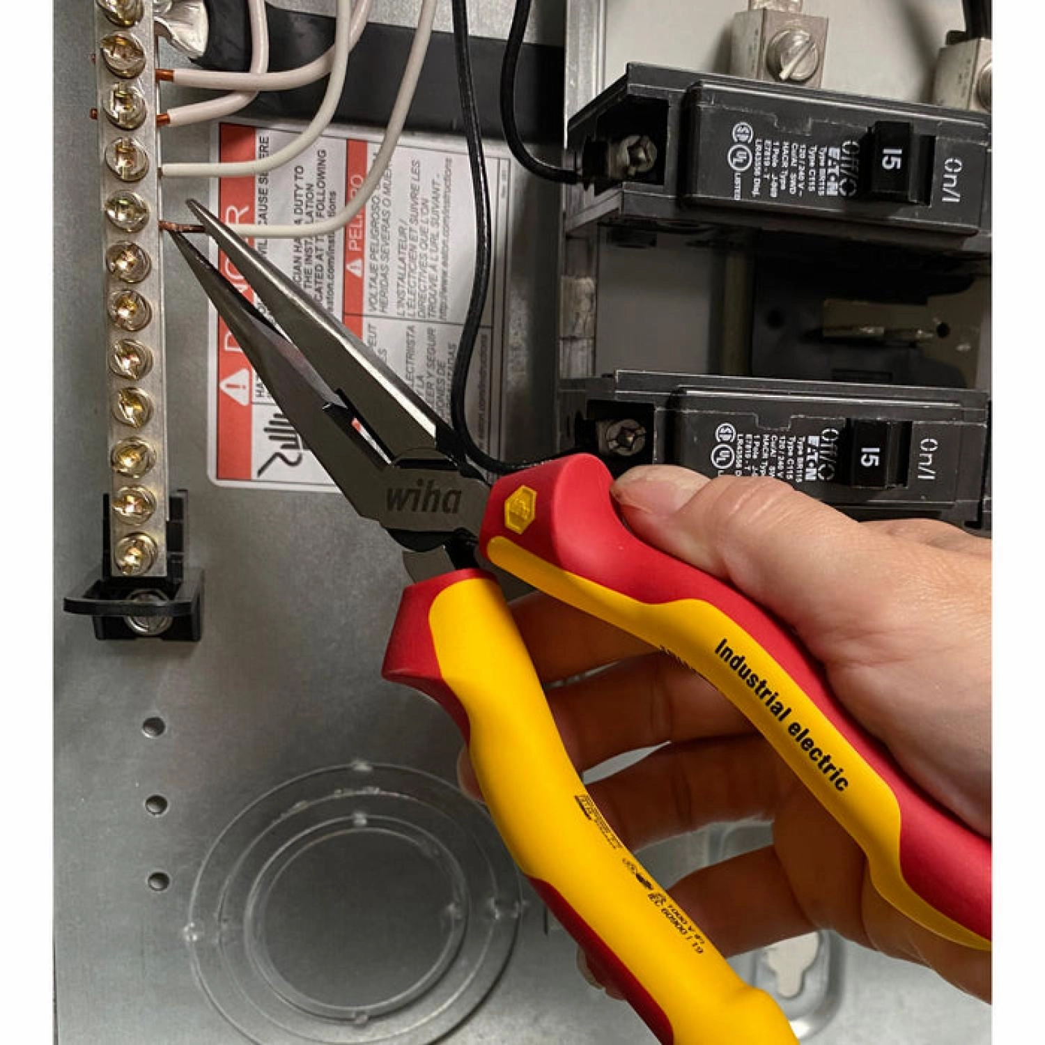 Wiha Tools 32923 Insulated Industrial Long Nose Pliers, 8"