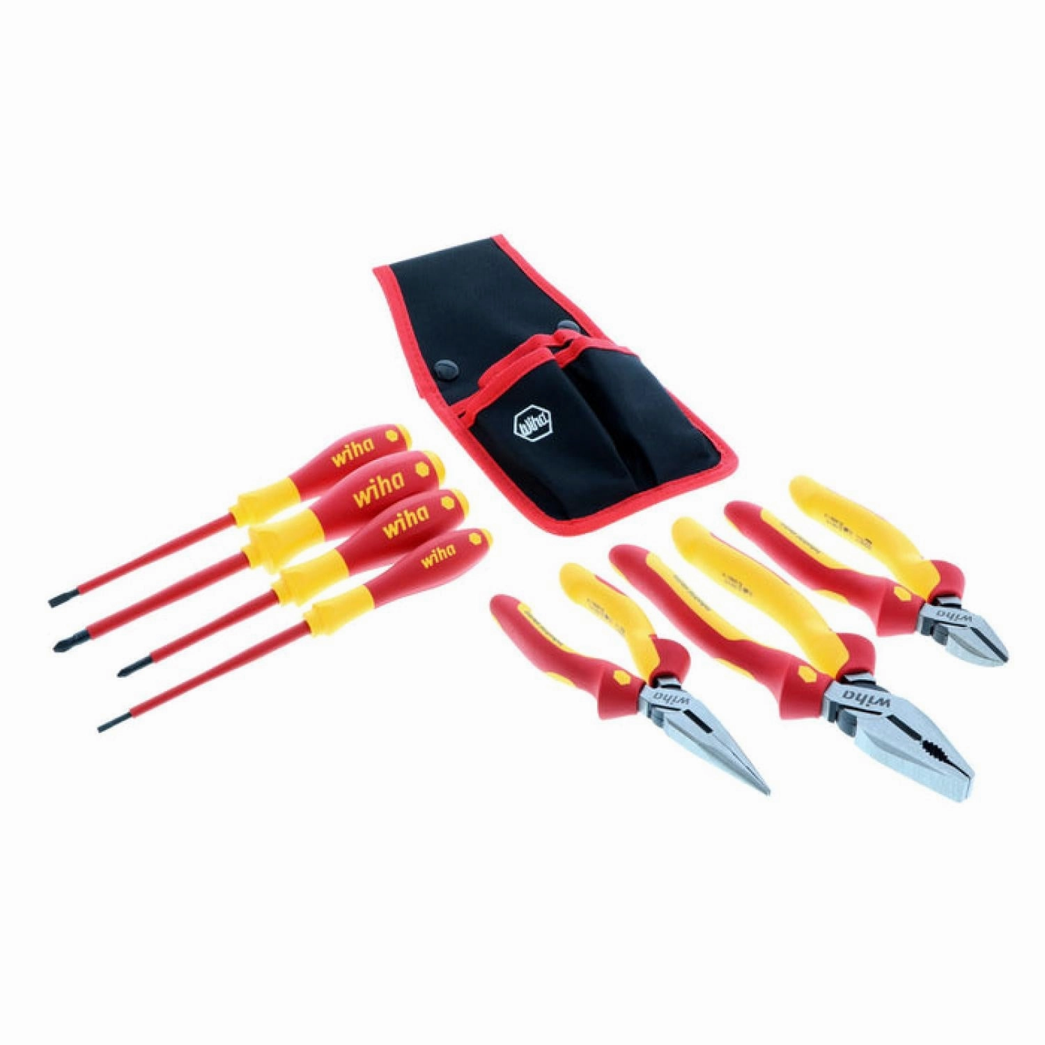 Wiha Tools 32985 Insulated Industrial Pliers / Cutters and Screwdriver Set, 7 Pc.