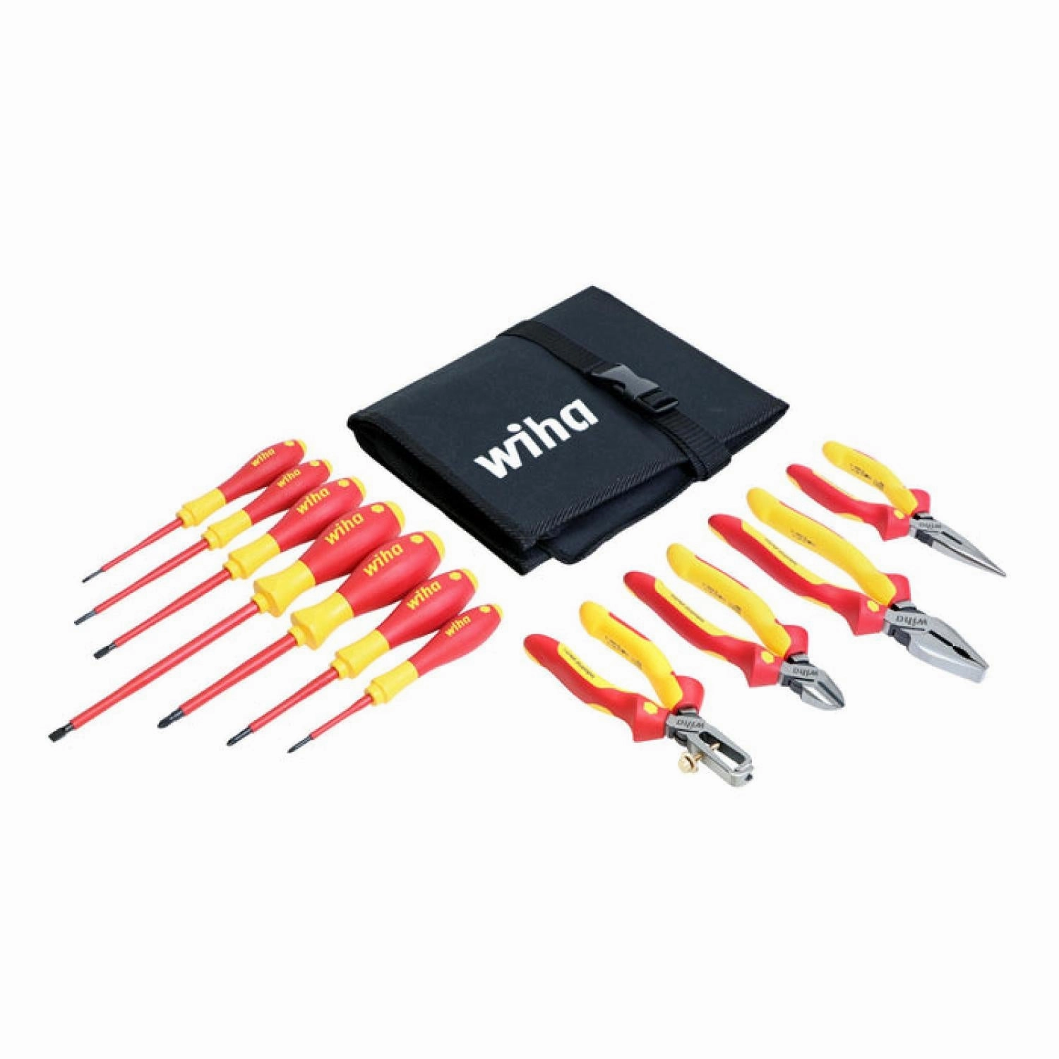 Wiha Tools 32986 Insulated Industrial Pliers and Screwdrivers Set, 11 Pc.