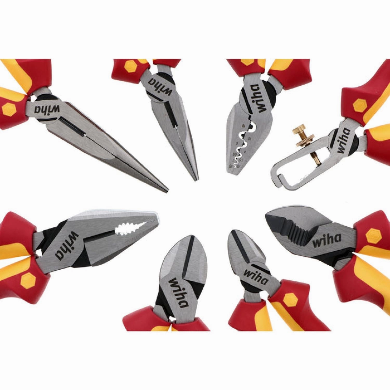Wiha Tools 32987 Insulated Industrial Pliers and Cutters Set, 8 Pc.