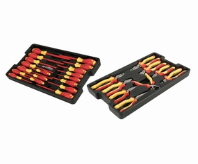 Wiha Tools 32989 Insulated Pliers / Cutters / Screwdriver Set in Tray, 28 Pc.
