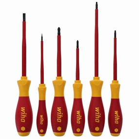 Wiha Tools 35891 Insulated Slotted 3.0mm, 5.5mm/Phillips/Square Screwdrivers 6 Piece Set