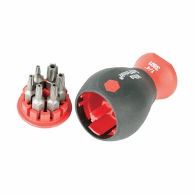 Wiha Tools 38047 6-In-1 Stubby Bit Holder Screwdriver, Security TORX