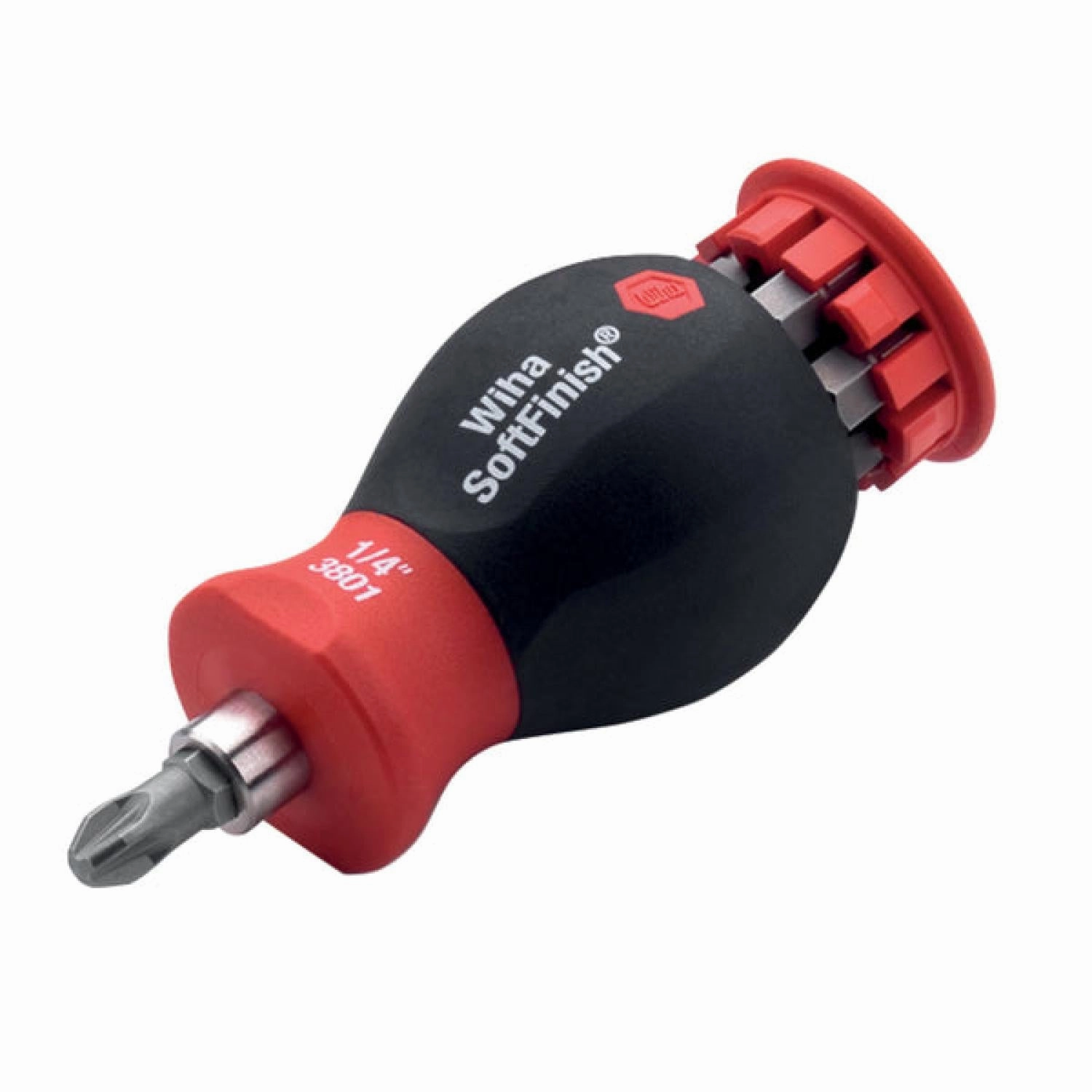 Wiha Tools 38048 6-in-1 Stubby Bit Holder, Slotted Phillips Square Set