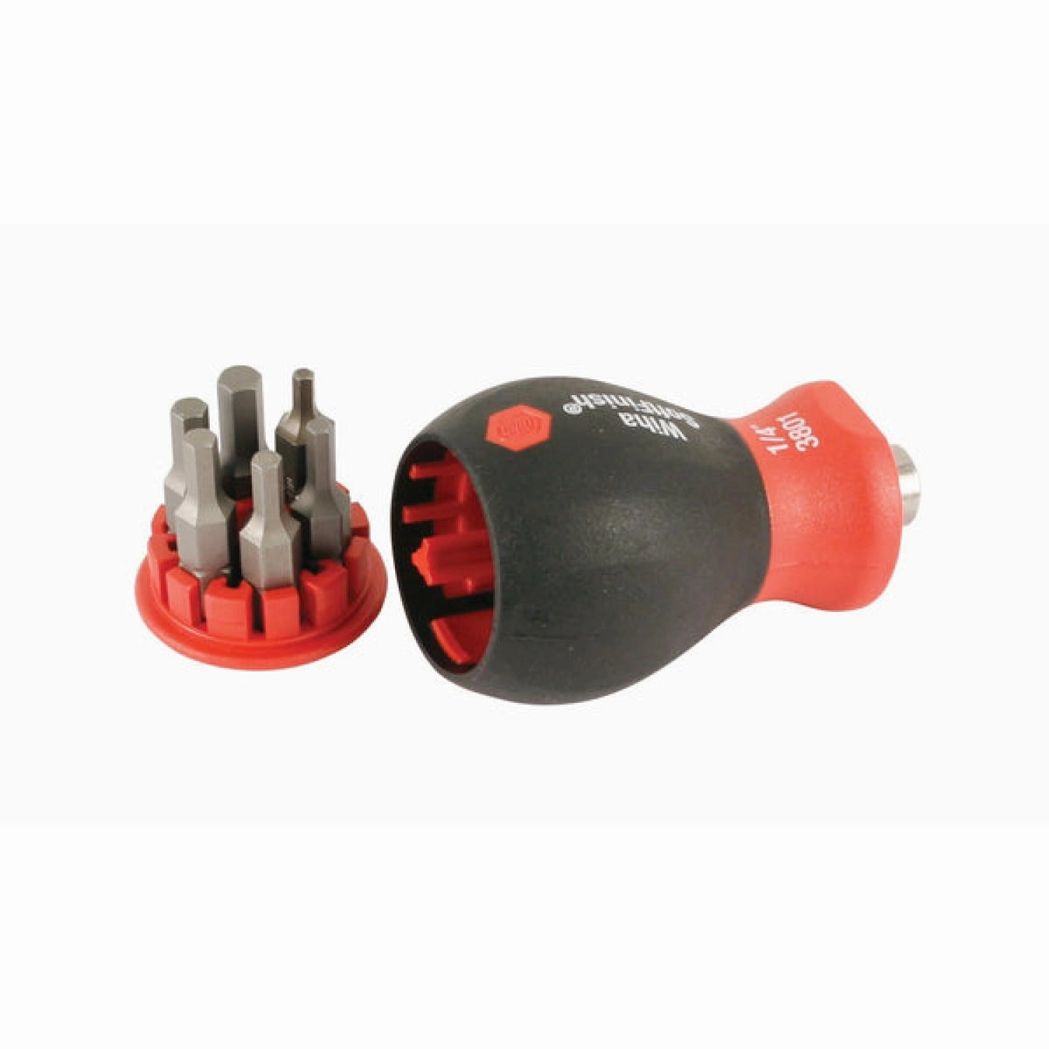 Wiha Tools 38058 6-in-1 Stubby Bit Holder Hex Inch Set