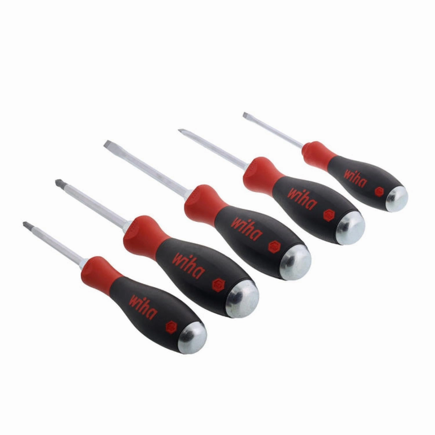 Wiha Tools 53075 5-Piece Slotted and Phillips Extra Heavy Duty Screwdrivers