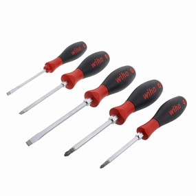 Wiha Tools 53075 5-Piece Slotted and Phillips Extra Heavy Duty Screwdrivers