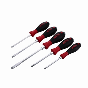 Wiha Tools 53090 SoftFinish Extra Heavy Duty Slotted 5.5mm, 6.5mm, 8.0mm/Phillips #1, #2 5 Piece Set