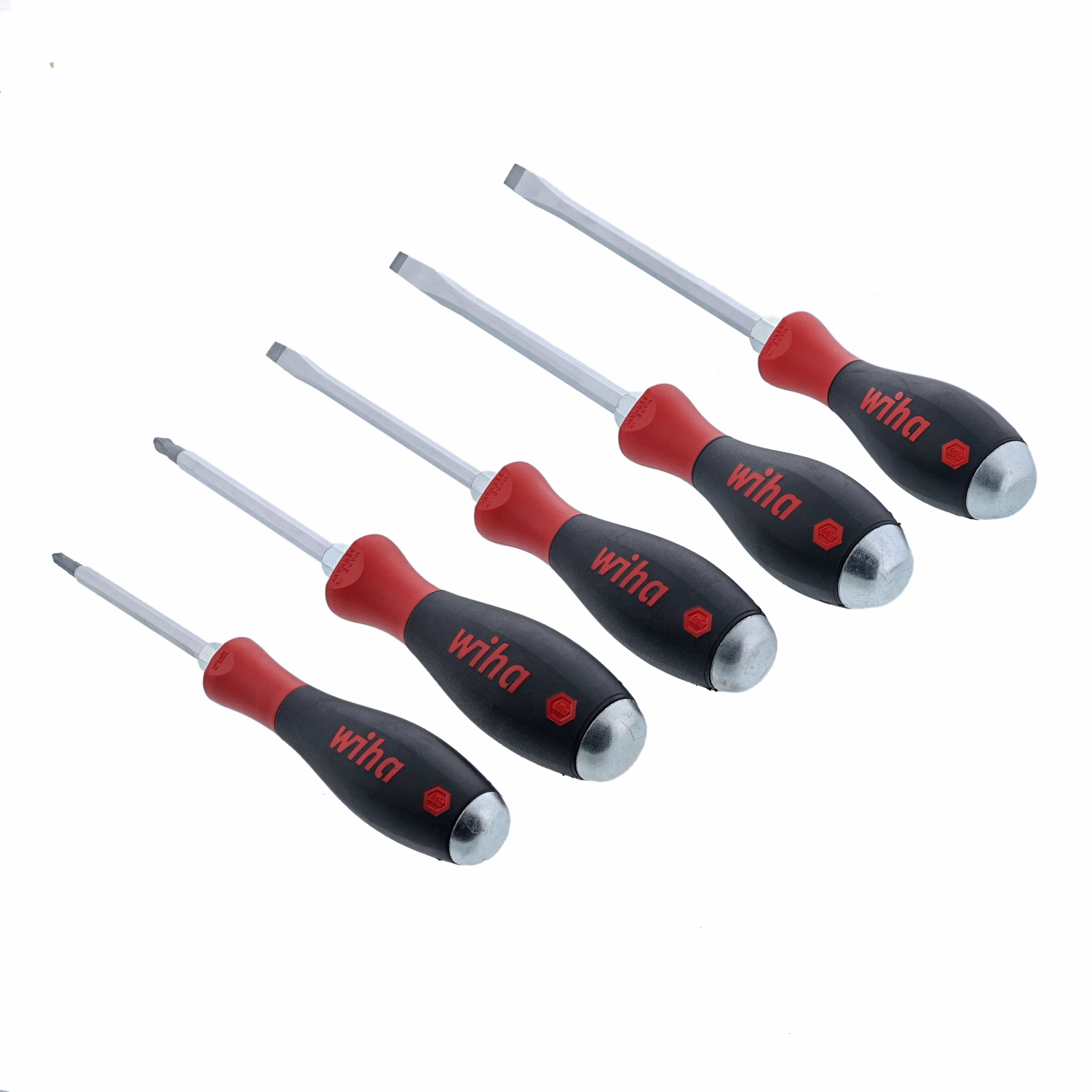 Wiha Tools 53095 SoftFinish X Heavy Duty Slotted and Phillips Screwdriver Set, 5 Pc.