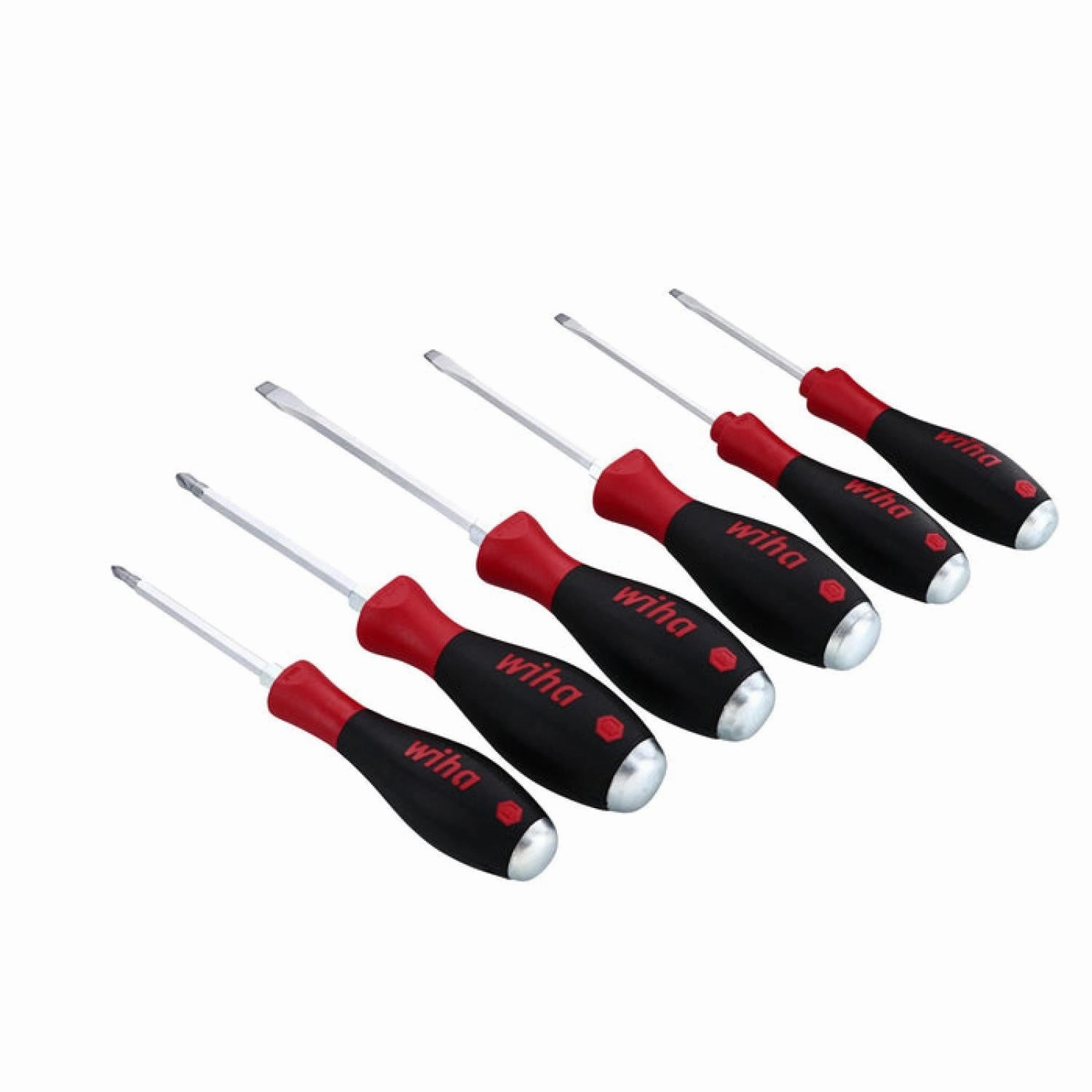 Wiha Tools 53096 SoftFinish Extra Heavy Duty Slotted/Phillips 6 Piece Set