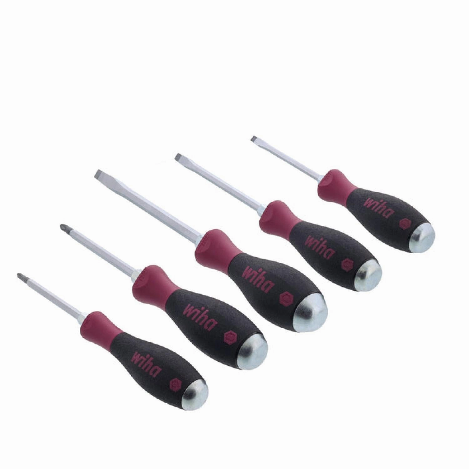 Wiha Tools 53390 5pc Microfinish Heavy Duty Slotted/Phillips