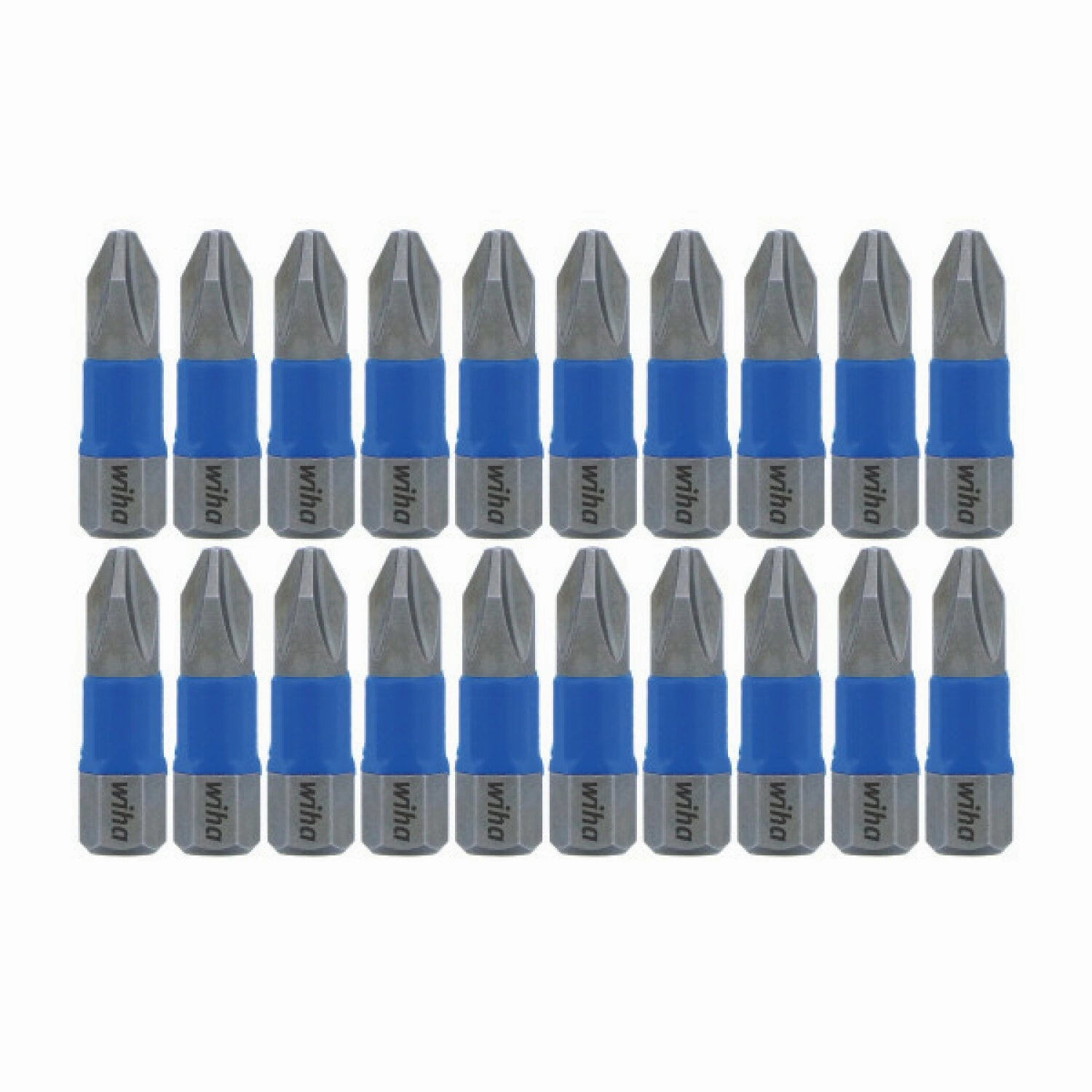 Wiha Tools 70042 TerminatorBlue Impact Bit Box - Phillips #2 - 1 Inch - 20 Pack