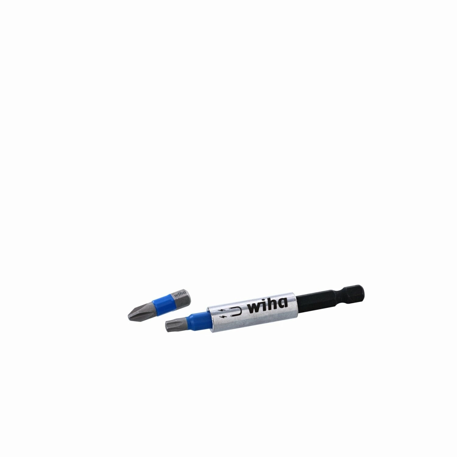 Wiha Tools 70098 8 Piece TerminatorBlue Impact Bit Set With Magnetic Bit Holder - 1 Inch Bits