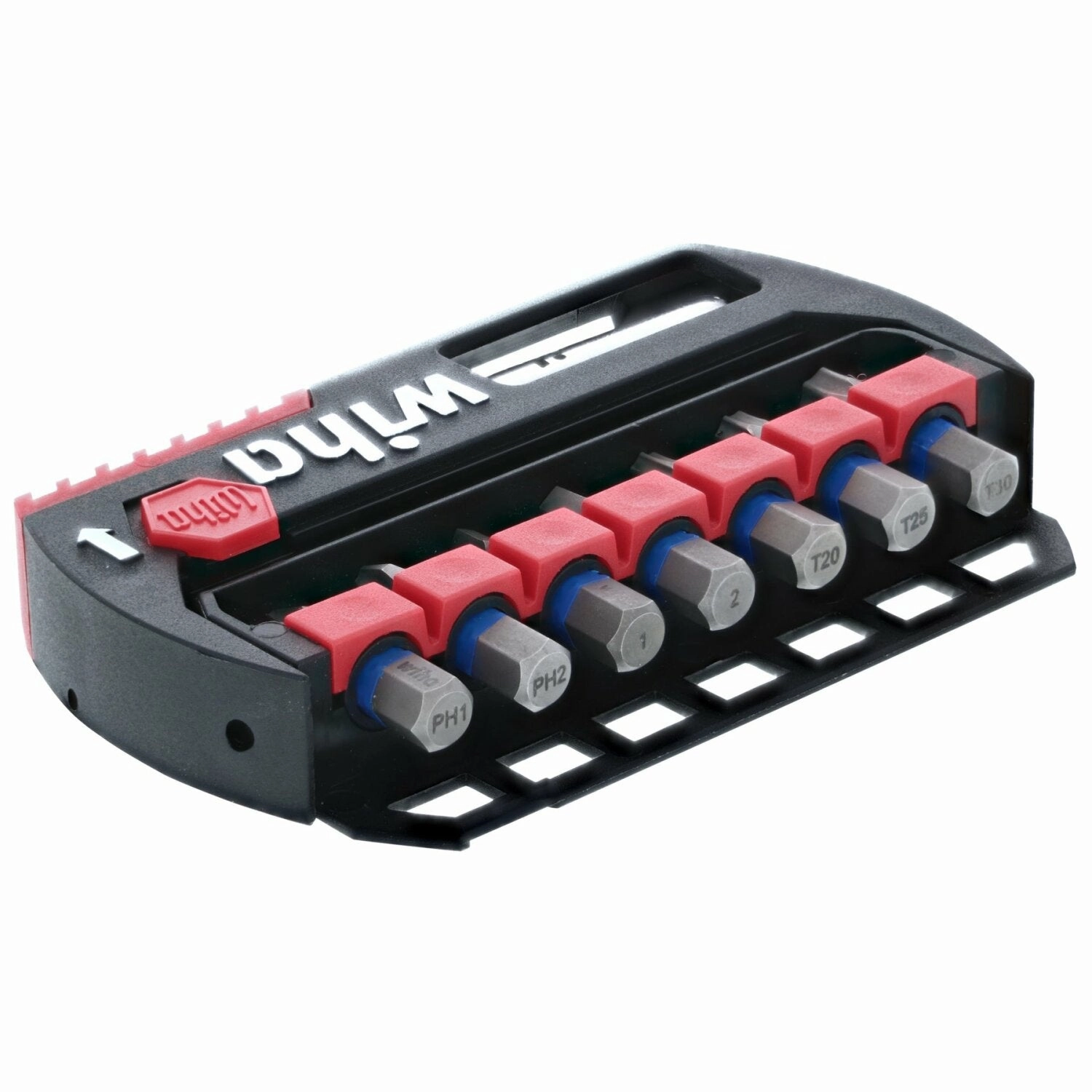 Wiha Tools 70098 8 Piece TerminatorBlue Impact Bit Set With Magnetic Bit Holder - 1 Inch Bits