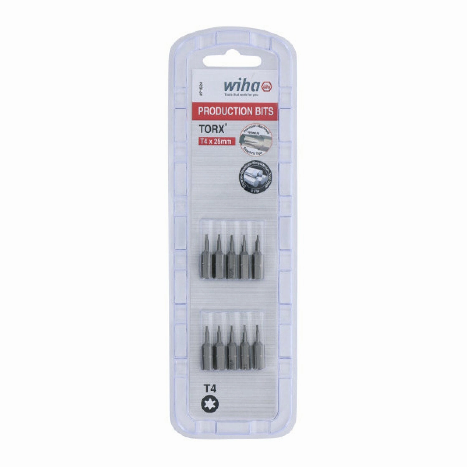 Wiha Tools 71524 T4 x 38mm TORX Insert Bit, 10 Pack
