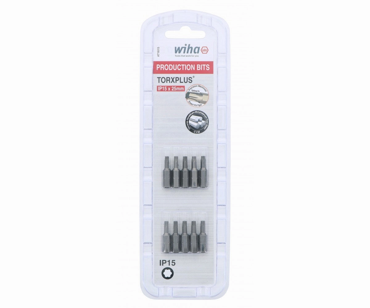 Wiha Tools 71615 TORX Plus Insert Bit, IP15 x 25mm, 10 Pieces