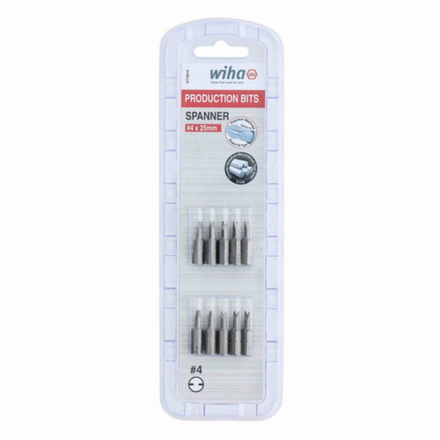 Wiha Tools 71914 Spanner Insert Bit, #4 x 25 mm, 10 Pk.