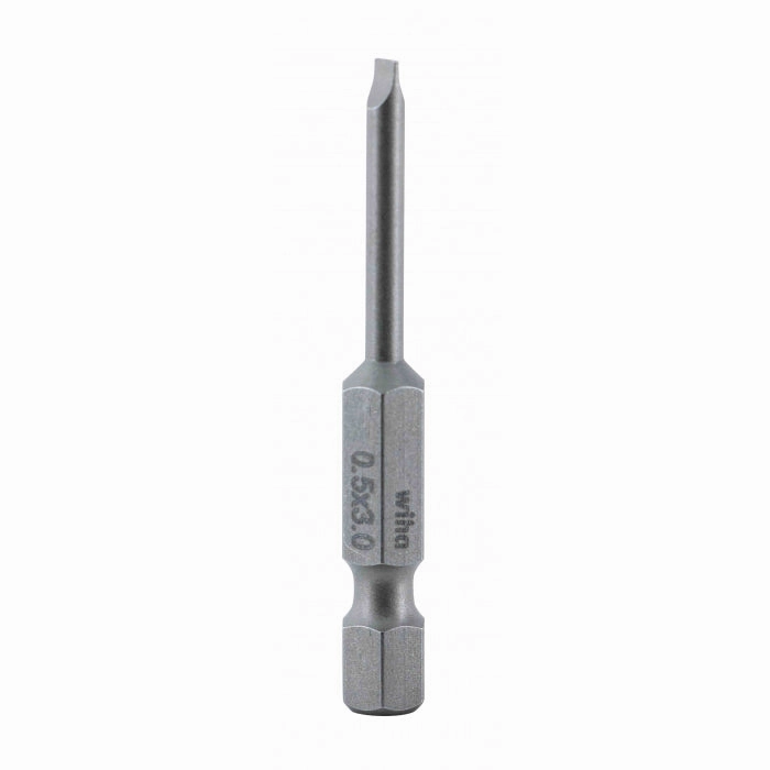 Wiha Tools 74003 Slotted Power Bit, 3.0 mm x 50 mm, 10 Pk.