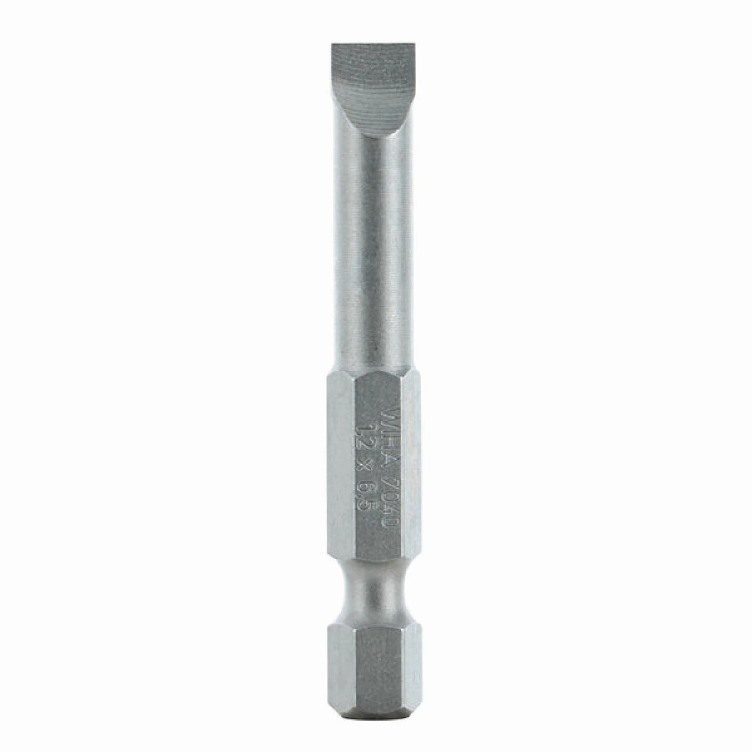 Wiha Tools 74018 Slotted Power Bit, 6.5 mm x 50 mm, 10 Pk.