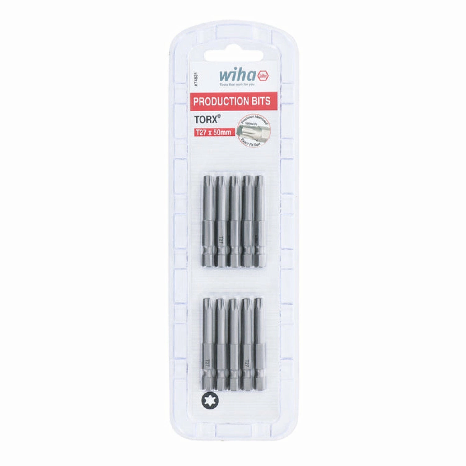Wiha Tools 74531 TORX  Power Bit, T27 x 50 mm, 10 Pk.