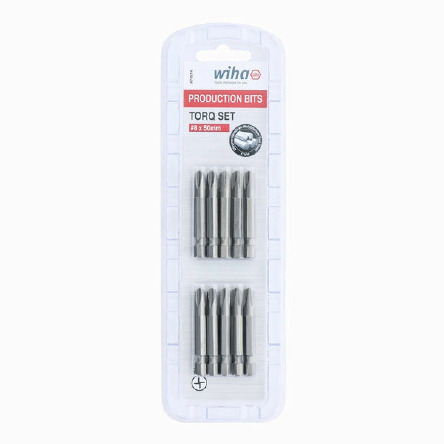 Wiha Tools 74914 Torq-Set Power Bit, #8 x 50 mm, 10 Pk.