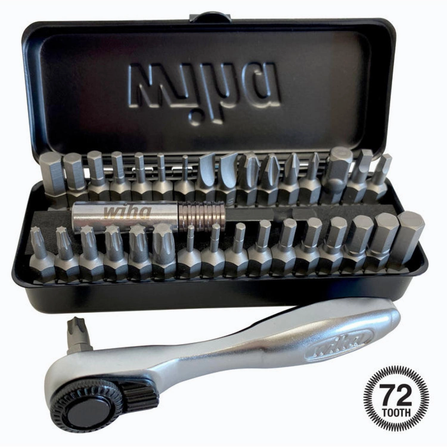 Wiha Tools 74996 1/4" Ratchet And Bits, 35 Piece Set