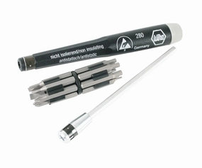 Wiha Tools 75095 System 4 ESD Safe Slotted/Phillips/Hex Metric Micro Bit Set
