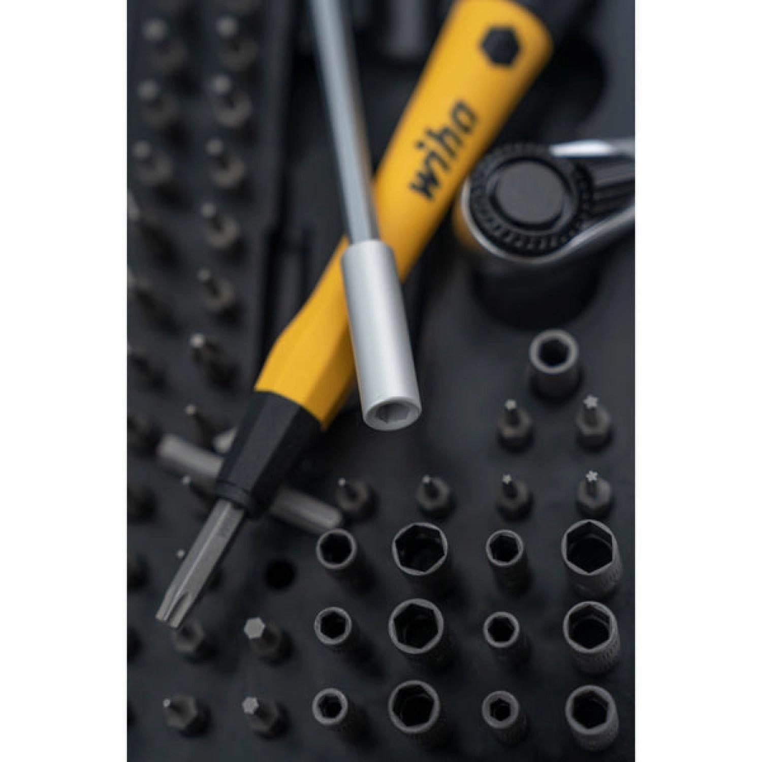 Wiha Tools 75965 Precision Micro Bit Ratchet Steel Storage Box, 65-Piece